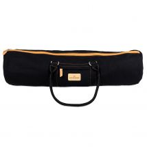 Sac De Transport Noir Tapis De Yoga Toile Coton Double Zip Poche Portable 70x19x19 Cm Poids 450 G - YOGATERRAE