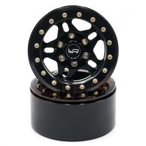 Yeah Racing 2 Jantes Crawler 1/10 Alu Noire Beadlock 1.9 Cnc 5 Branches Avec Disques - YEAH RACING
