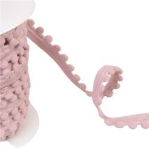 Bobine 25m Élastique À Pompons Vieux Rose 13mm - MyMercerie