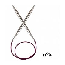 Aiguilles À Tricoter Circulaires Fixes Cable 80 Cm Nova Metal Du N° 2,5 À 5 - Knitpro 5 Gris