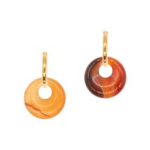 Boucles D'Oreilles Blima En Pierres Agate Rouge - Sloya