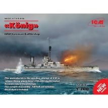Konig, Wwi Battleship Allemand, Coque Pleine Et Ligne De Flottaison (100% Nouveaux Moules) Prochaine Nouvelle Libération Espérée - ICM