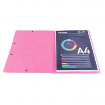 Chemise À Élastique Sans Rabat Carte Lustrée 400gm2 - A4 - Rose - X 25 - Exacompta