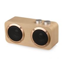 Enceinte Bluetooth Bois Qualité Supérieure Basses Puissantes Autonomie Longue Durée Aux Tf Usb Jaune Yonis - Yonis