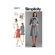 Patron Simplicity 9371 - Robe Pour Femme Et Femme Avec Variations De Col, De Manchette Et De Manche 36 Au 54 Fr Taille N°fr 36-44