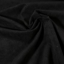 Tissu Velours Milleraies Uni Noir - Au Mètre - Craftine