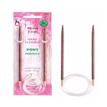 Aiguilles À Tricoter Circulaires Fixes 80 Cm Bois Perfect Du N°3 Au 10 - Pony Taille N°5