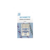 Aiguilles Double Chas Pour Couture Décorative Pour Machine À Coudre - Dimension 80/12 - 705de - 5 Pces - Schmetz Gris - Schmetz