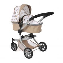 Poussette Pour Poupée Combinée 2 En 1 Mika Beige Avec Oursons - Bayer Chic 2000