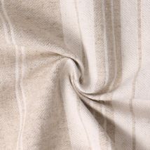 Tissu Jacquard Lina Rayures Blanches Sur Fond Beige - Craftine