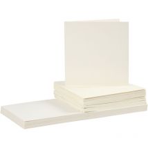 Cartes 15 X 15 Cm Et Enveloppes - Blanc Cassé - 50 Sets - CC Hobby