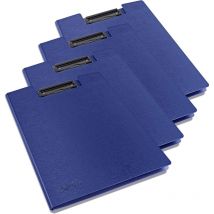 Porte-blocs - A4 - Avec Rabats - Bleu - Clip Métal - Lot De 4 - Rapesco - Esselte