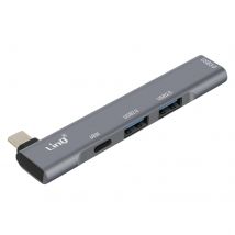 Linq Hub 4 En 1 Usb C Avec Charge Usb C 60w Et 3 Ports Usb 3.0 Et 2.0 Argent