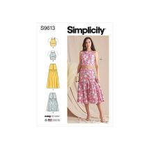 Patron Simplicity 9613 - Hauts Et Jupes Pour Jeunes Filles Taille N°fr 32-40