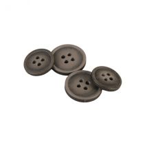Lot De 6 Boutons Bio Résine 4 Trous Marron - MyMercerie