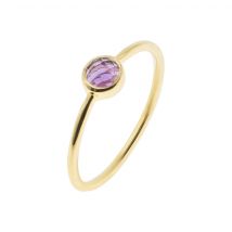 Bague Gemia En Pierre Améthyste Plaqué Or Taille 60 - SLOYA