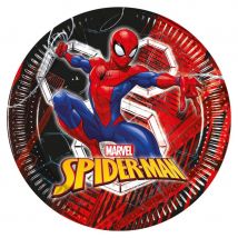 8 Assiettes Spiderman World Of Webs - Annikids