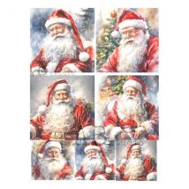 1 Feuille De Papier De Riz 21 X 29,7 Cm Ab Studio Pere Noel 2165 Scrapbooking