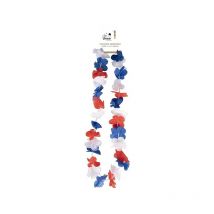 Collier De Fleur Hawaïen - Bleu, Blanc, Rouge - Déguisement - Supporter - Petit Joueur