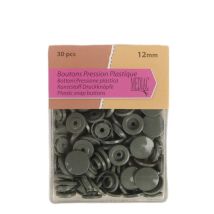 Lot De 30 Boutons Pression 100% Plastique Kaki 12mm - Mediac