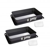 Ensemble De 2 Moules À Charnière Rectangulaire En Acier Émaillé Et Sa Spatule 42 X 29 Cm Zenker Deluxe