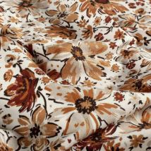 Tissu Sweat Léger French Terry Alma Extensible Fleurs Champêtres Sur Fond Ecru - Craftine