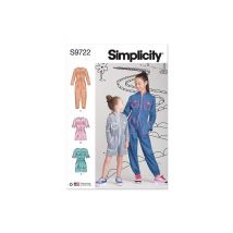 Patron Simplicity 9722 - Combinaisons, Barboteuses Et Robe Du 3 Au 14 Ans Taille N°fr 7-14