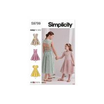 Patron Simplicity 9799 - Robe De Fête Du 32 Au 44 Fr Taille - Fr 3-6