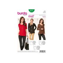 Patron Burda 6611 Tee-shirt Du 36 Au 50 Taille N°fr 36-50