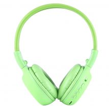 Casque Audio Sans Fil Stéréo Écran Lcd Lecteur Voyant Lumineux Radio Fm Vert Yonis - Yonis