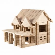 Jeu De Construction En Bois Maison Avec Balcon 136 Pièces Igroteco - Igroteco