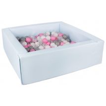 Piscine À Balles Carrée Avec 300 Balles - Bleu (pastel)/blanc, Transparent, Rose Clair, Gris - Velinda