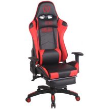 Chaise De Bureau Racing Turbo Avec Repose-pieds Noir/rouge - Ovegna
