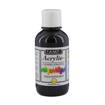 Peinture Acrylique En Bouteille Noir 200ml - Amt