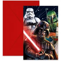 6 Invitations Star Wars Galaxy - Annikids