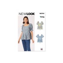 Patron New Look 6754 - Hauts À Enfiler Du 36 À 46 (fr) Taille N°fr 36-46
