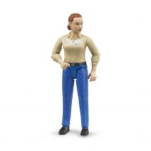 Femme À La Peau Claire Et Pantalon Bleu - Bruder