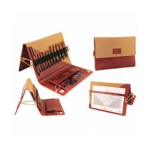 Set Deluxe Aiguilles Interchangeables Ginger N° 3,5 À 12 Cables 40 Et 50 Cm - Knitpro Marron