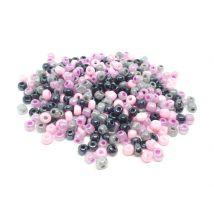 500 Perles De Rocaille Violet Rose Gris Noir - Mélange Multicolore Ø 4 Mm 6/0 - Creation Bijoux - La boutique de Karine