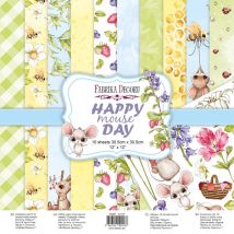 10 Papiers Scrapbooking 30 X 30 Cm Fabrika Decoru Happy Mouse Day Scrapbooking