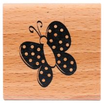Tampon En Bois Papillon Pois - Graine Creative