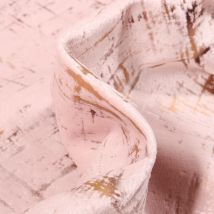 Tissu Velours D'Ameublement Astral Sur Fond Rose Poudré - Au Mètre - Craftine