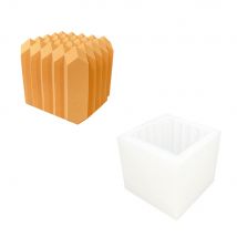 Moule En Silicone 8cm X 8cm - Cube Rayé - Jesmonite