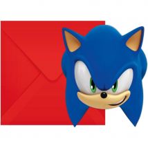 6 Invitations Sonic - Annikids
