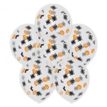 6 Ballons Confettis - Araignées/citrouilles - Annikids