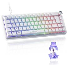 Clavier Gaming Magnétique Filaire Oniverse - Azerty 65%, 8 000 Hz - Hall Effect - Maegnus White