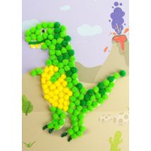 Tableau En Pompons Dinosaure Activité Enfant 3-8 Ans - Megacrea DIY