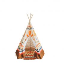 Tente Tipi Avec Tapis Native Vibe - Beige, Marron, Orange, Blue - Moi Mili