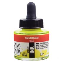 Flacon Encre Acrylique Acrylic Ink Amsterdam 30ml Jaune Reflex