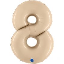 Ballon Géant Chiffre 8 Satin Cream (102 Cm) - GRABO